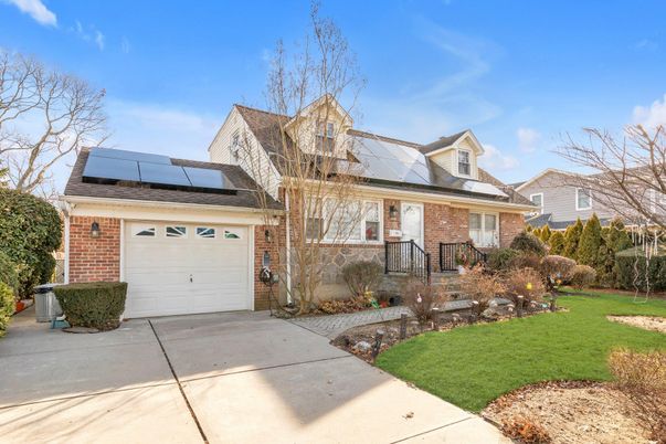 Attached, Exterior, Facade, Brick Facade, Solar Panels, Cape Cod