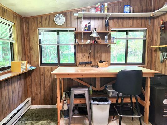 Home Office, Interior, Wooden Walls