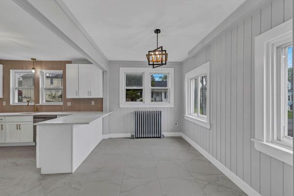 Interior, Kitchen, Marble, Pendant Lights