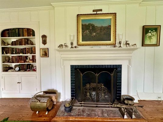 Fireplace, Interior, Wood Texture Flooring