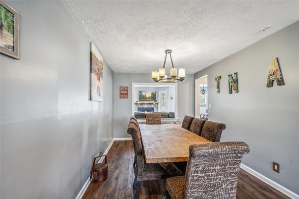 Chandelier, Dining room, Interior, Wood Texture Flooring