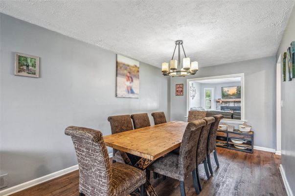 Chandelier, Dining room, Interior, Wood Texture Flooring