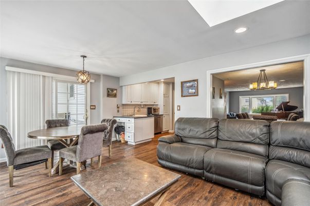 Dining room, Interior, Kitchen, Living room, Pendant Lights, Recessed Lighting, Wood Texture Flooring