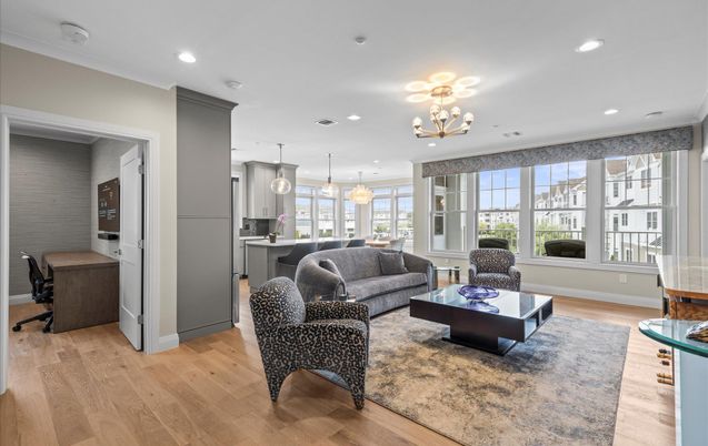 Interior, Kitchen, Living room, Pendant Lights, Recessed Lighting, Wood Texture Flooring