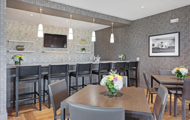 Dining room, Interior, Pendant Lights, Recessed Lighting, Wood Texture Flooring