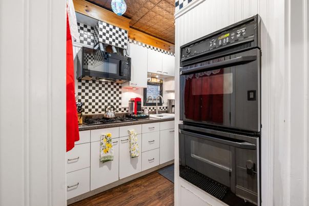 Interior, Kitchen, Stainless Steel Appliances, Wood Texture Flooring