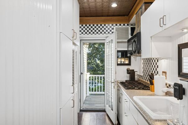 Interior, Kitchen, Recessed Lighting, Wood Texture Flooring