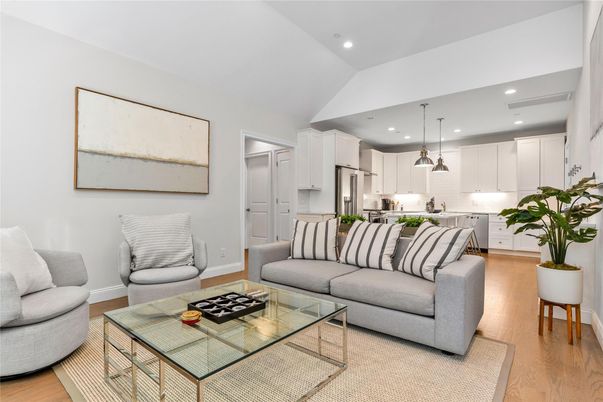 Interior, Kitchen, Living room, Pendant Lights, Recessed Lighting, Stainless Steel Appliances, Wood Texture Flooring