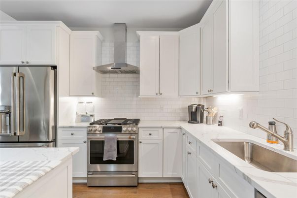 Interior, Kitchen, Stainless Steel Appliances, Wood Texture Flooring