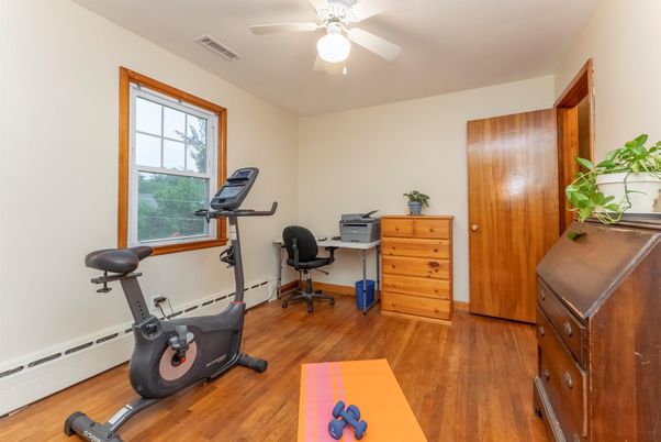 Fitness Equipment, Home Office, Interior, Wood Texture Flooring