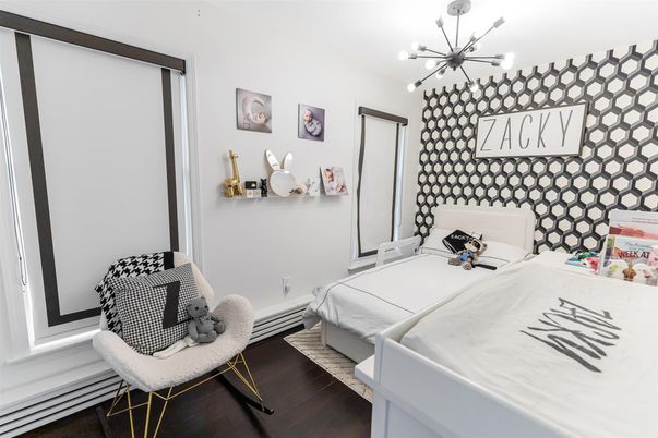 Bedroom, Interior, Pendant Lights, Wood Texture Flooring