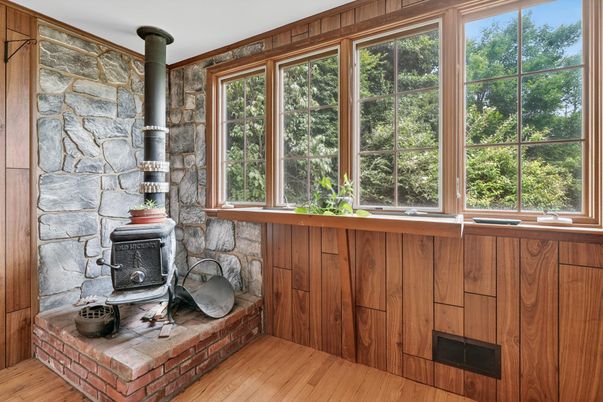 Interior, Stone Walls, Wood Texture Flooring