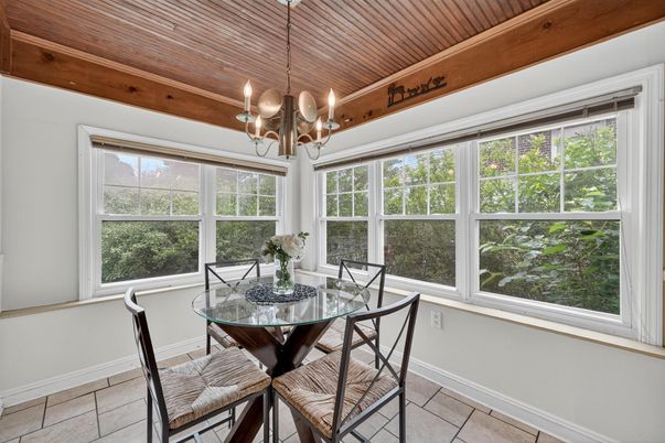 Chandelier, Dining room, Interior, Wooden Ceilings