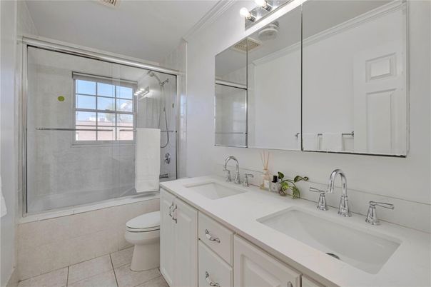 Bathroom, Dual Sink Vanities, Glass Shower, Interior