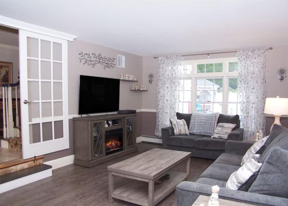 Fireplace, Interior, Living room, Wood Texture Flooring