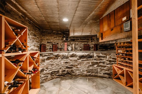Interior, Recessed Lighting, Stone Walls, Wine Storage