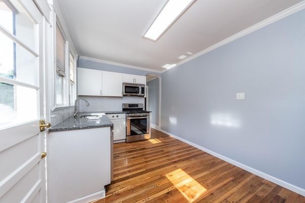 Interior, Kitchen, Stainless Steel Appliances, Wood Texture Flooring
