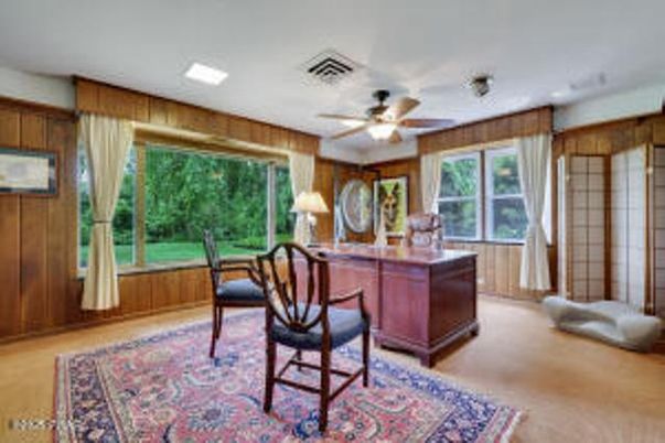 Home Office, Interior, Recessed Lighting, Wooden Walls