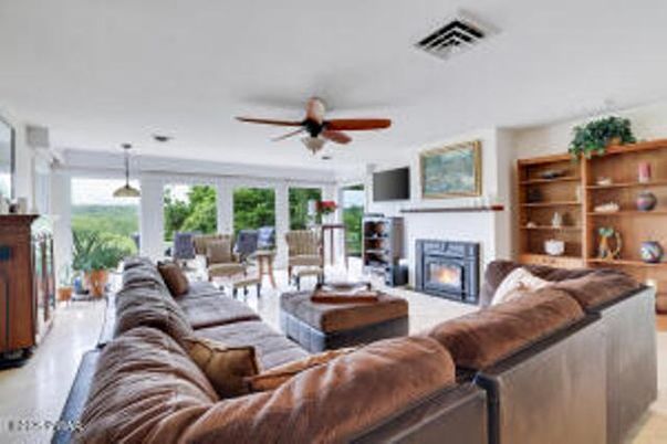 Fireplace, Interior, Living room, Pendant Lights