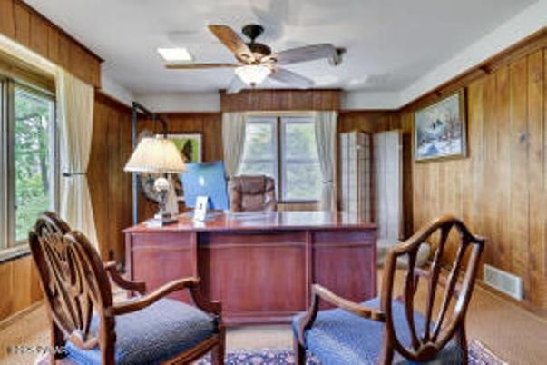 Home Office, Interior, Wooden Walls