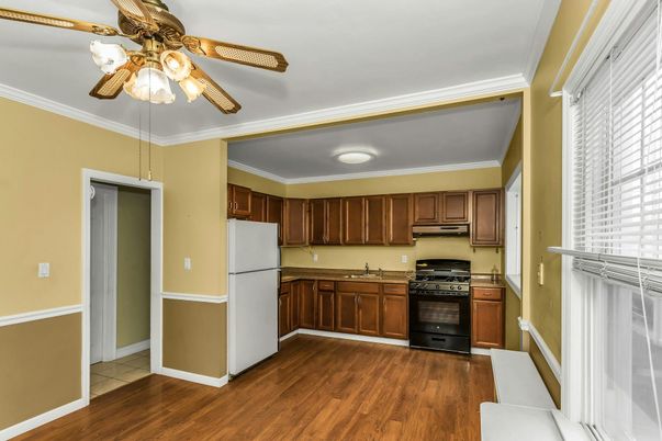Interior, Kitchen, Stainless Steel Appliances, Wood Texture Flooring