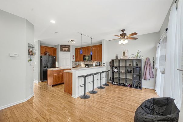 Interior, Kitchen, Recessed Lighting, Wood Texture Flooring