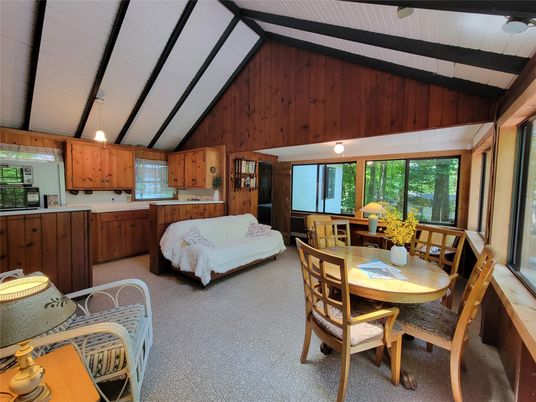 Dining room, Interior, Pendant Lights, Wooden Walls
