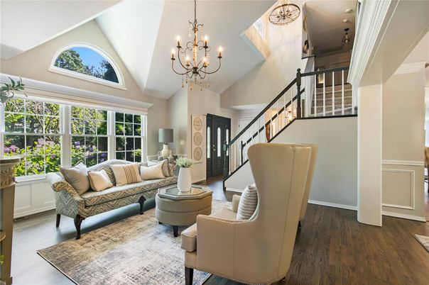 Chandelier, Interior, Living room, Wood Texture Flooring