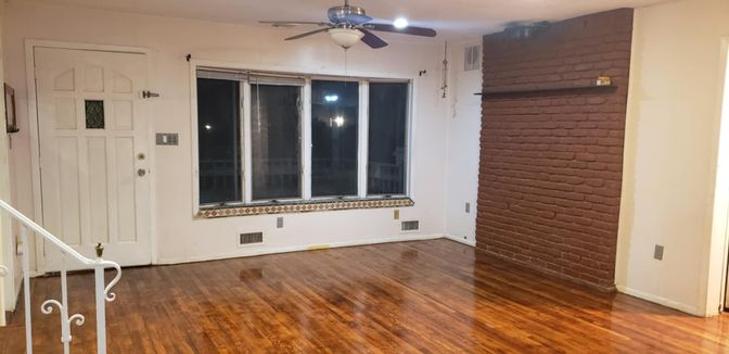 Empty room, Interior, Stone Walls, Wood Texture Flooring