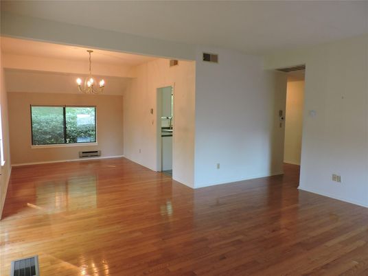Chandelier, Empty room, Interior, Wood Texture Flooring