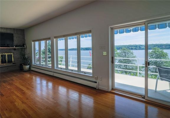 Empty room, Fireplace, Interior, Water, Wood Texture Flooring
