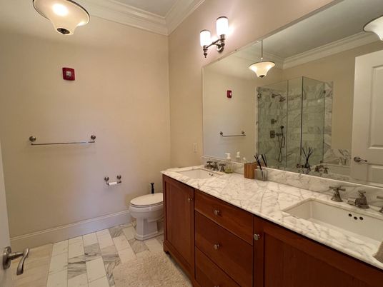 Bathroom, Dual Sink Vanities, Glass Shower, Interior