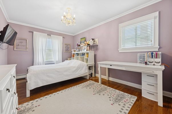 Bedroom, Chandelier, Interior, Wood Texture Flooring