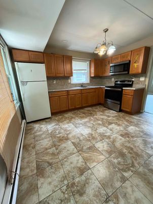 Chandelier, Interior, Kitchen, Stainless Steel Appliances