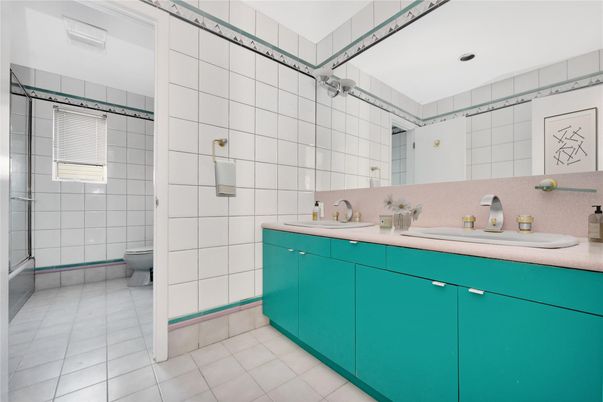 Bathroom, Dual Sink Vanities, Glass Shower, Interior