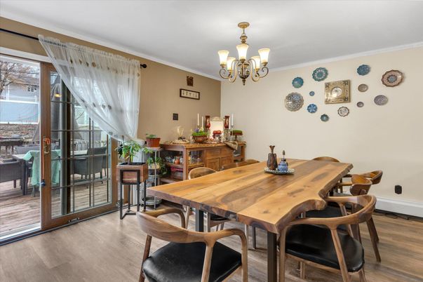 Chandelier, Dining room, Interior, Wood Texture Flooring
