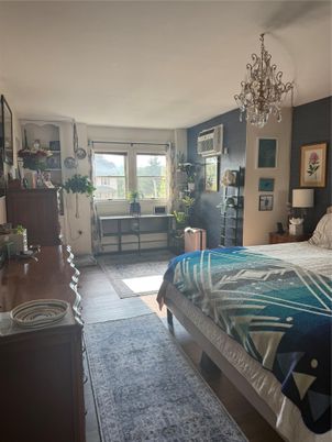 Bedroom, Chandelier, Interior, Wood Texture Flooring