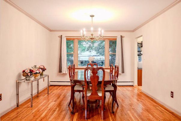 Chandelier, Dining room, Interior, Wood Texture Flooring
