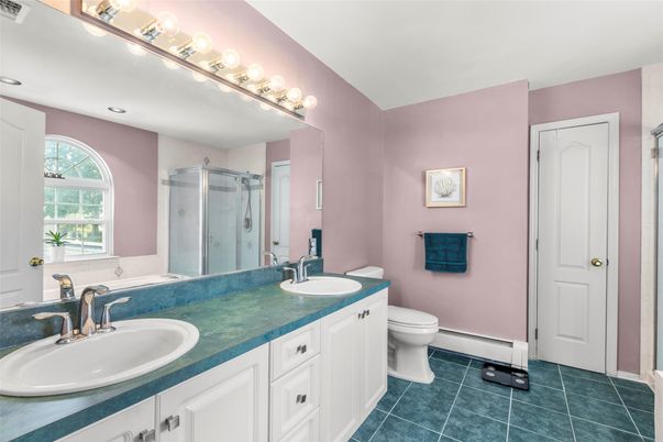 Bathroom, Dual Sink Vanities, Glass Shower, Interior