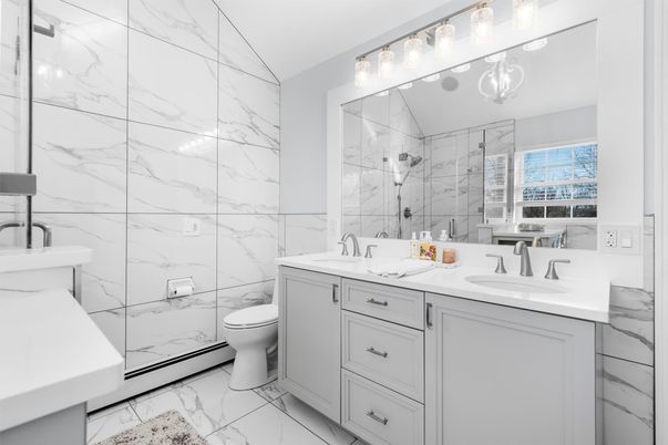 Bathroom, Dual Sink Vanities, Interior, Marble, Marble Walls