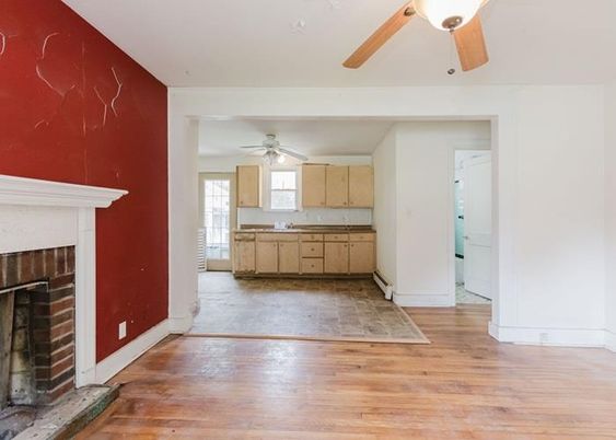 Empty room, Fireplace, Interior, Wood Texture Flooring