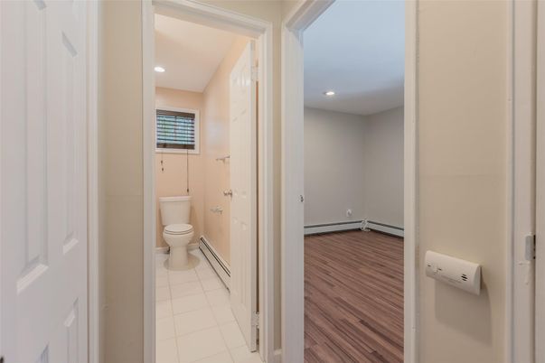 Bathroom, Interior, Recessed Lighting, Wood Texture Flooring