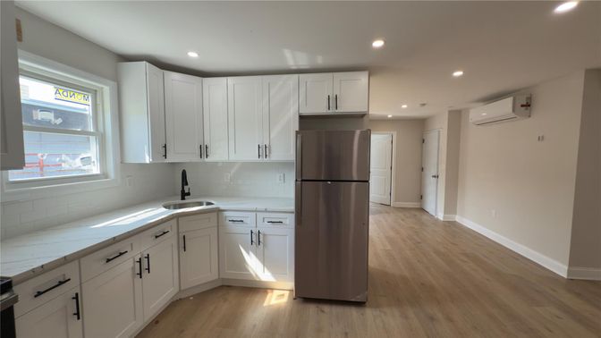 Interior, Kitchen, Recessed Lighting, Wood Texture Flooring