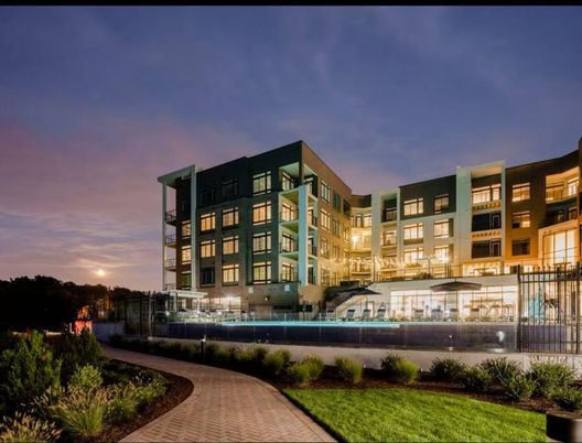 Backyard, Exterior, Facade, Pool, Condo Building