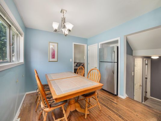 Chandelier, Dining room, Interior, Kitchen, Wood Texture Flooring