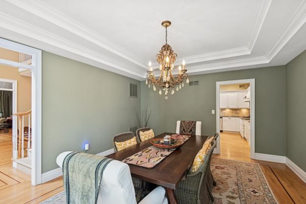Chandelier, Dining room, Interior, Wood Texture Flooring