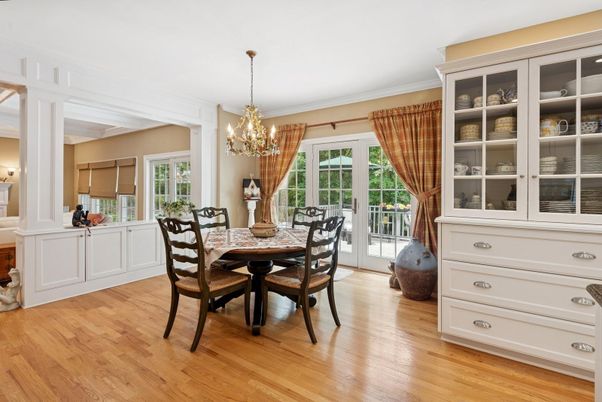 Chandelier, Dining room, Interior, Wood Texture Flooring
