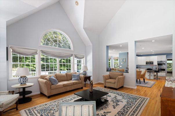 Interior, Kitchen, Living room, Recessed Lighting, Stainless Steel Appliances, Wood Texture Flooring