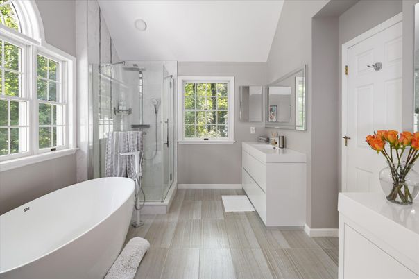 Bathroom, Free Standing Baths, Glass Shower, Interior