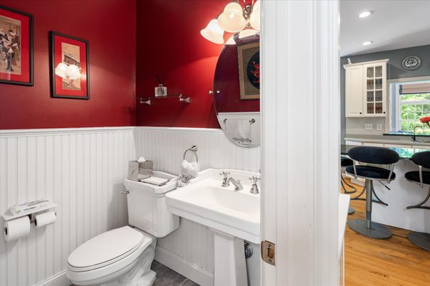 Bathroom, Interior, Recessed Lighting, Wood Texture Flooring